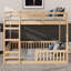 Full Over Full Wooden Bunk Bed With Ladder And Safety Rails-1957842996