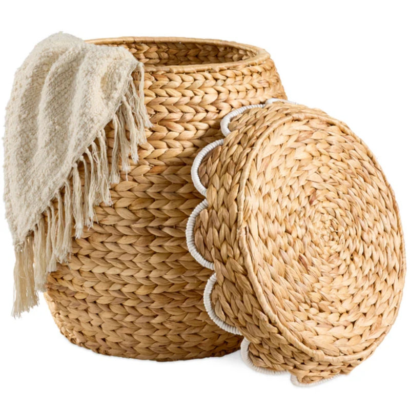Storage Tote Basket, Natural/White