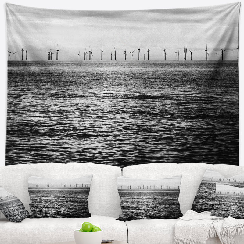 Tapisserie «Landscape Wind Turbines», H 78 po x l 92 po