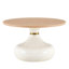Ensemble de 2 tables basses rondes modernes en forme de gourde avec base dorée pour le salon-130569476