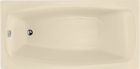 Solitude 60'' x 30'' Soaking Acrylic Bathtub, Bone, Satin Chrome