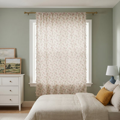 Bohemian Semi-sheer Curtain with Tassels