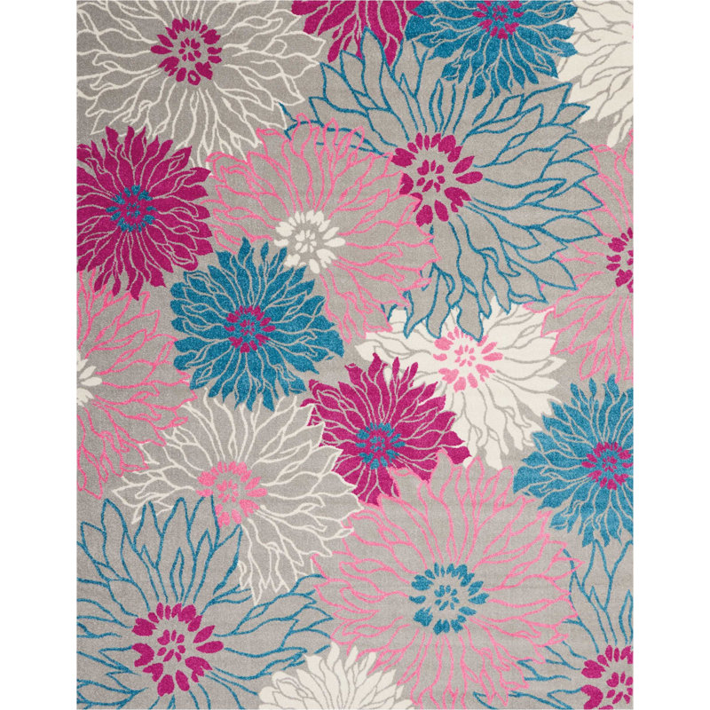 Floral Indoor Rug, Rectangle 8' x 10'