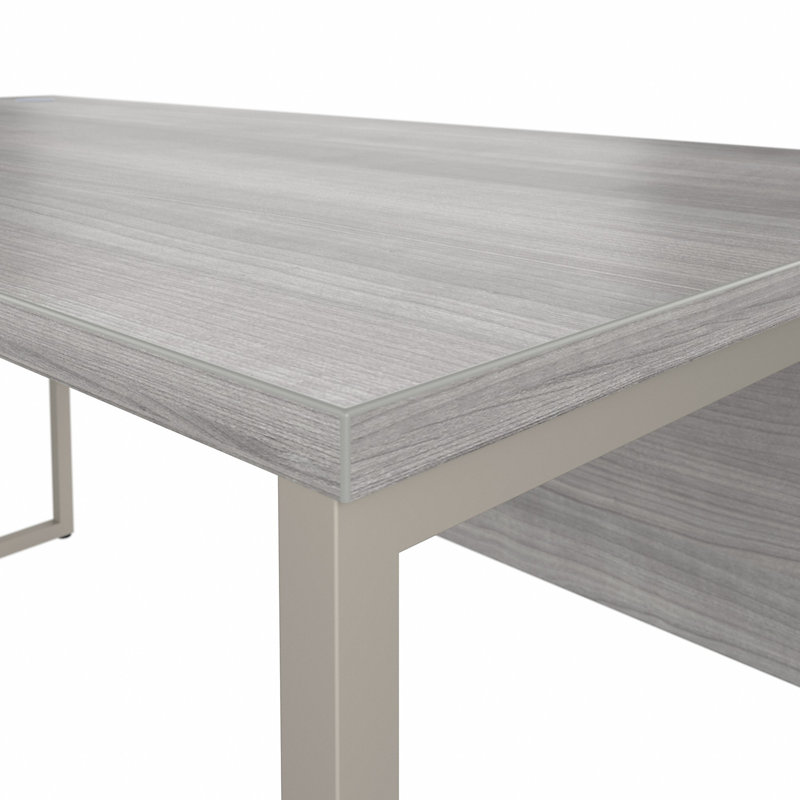 Bureau et piédestal mobile à 3 tiroirs, H 29,91 po x l 59,45 po x P 29,37 po, Gris platine