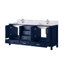 Meuble-lavabo double gris foncé de 72 po X P 22 po D, dessus en marbre de Carrare et ensemble de robinet-117978675