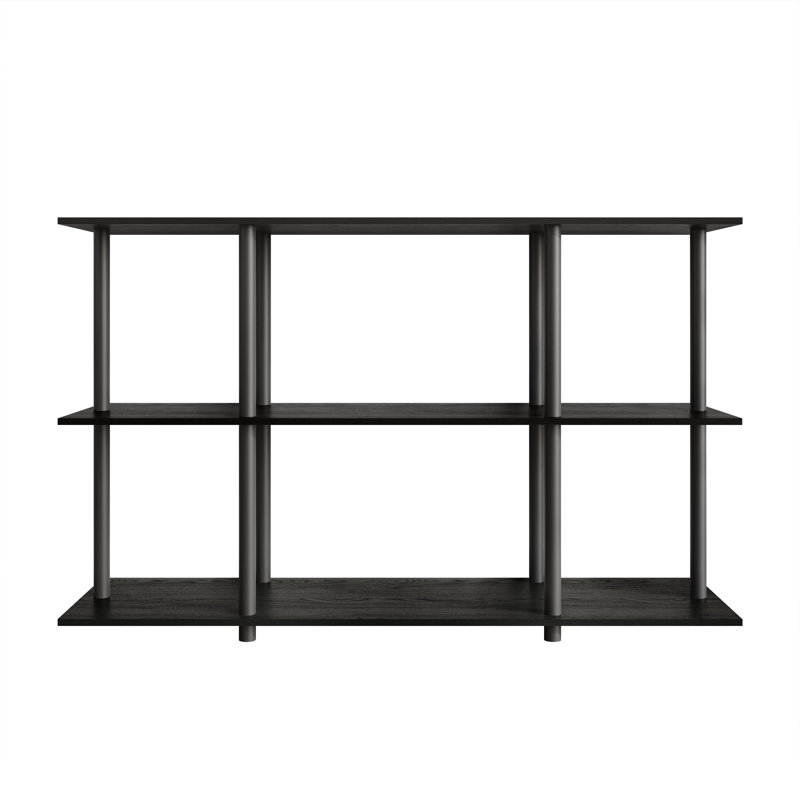 Easy Twist Assembly 3-Tier Wide Display Shelf In Black, Black