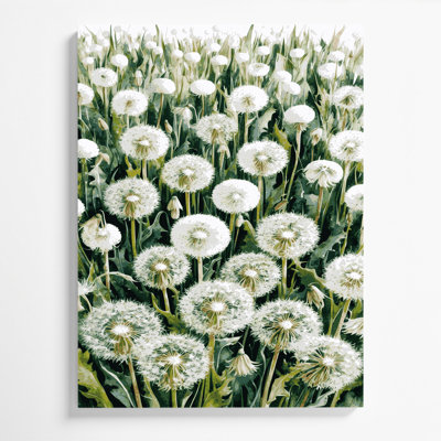 "Watercolor Botanical 98", art mural sur toile grise