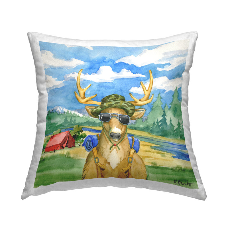 Conception de coussin de camping avec imprimé de tentes de camping, par Paul Brent