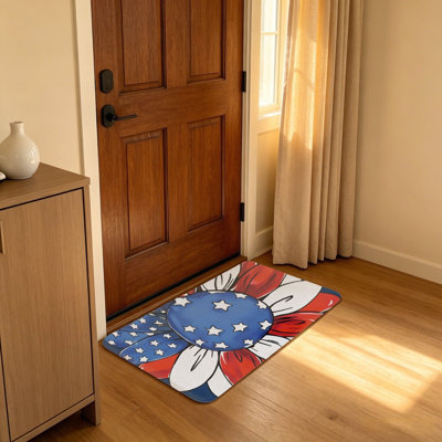 Paillasson Patriotic Daisy Flower 20 po x 32 po