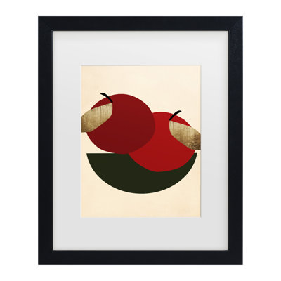 «Kubistika Two Red Apples Matted», art encadré