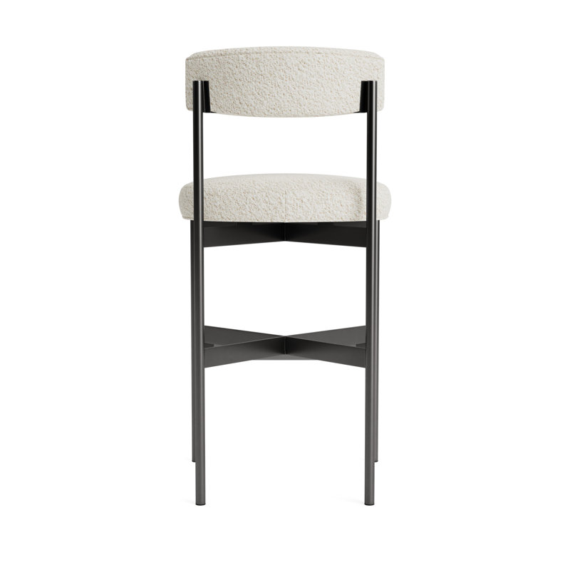 Remy Bar Stool, Berber - Cream, Pewter, Bar Stool (31” Seat Height)