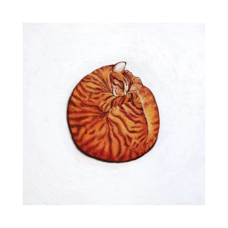 Round Peg 1 Piece Painting on Canvas, 30.48 cm H x 30.48 cm W, Wrapped Canvas