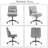 Armless Adjustable Swivel Desk Chair Space Saving Padded Vanity Chair for Small Spaces-540069742