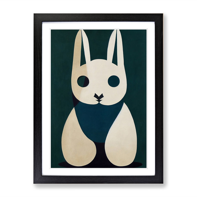 Dwerg Rabbit Minimalism Vol.1 - Wall Art, 64cm H x 46cm W x 2cm D, Oak