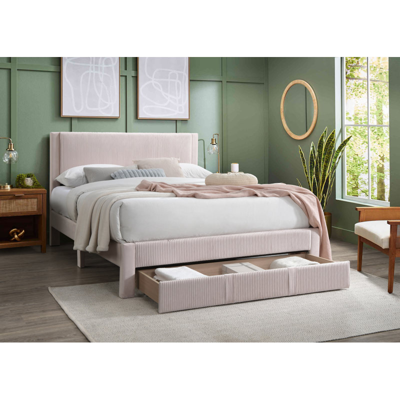 Tête de lit en velours côtelé Luxury, Rose clair
