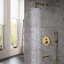 Round 3 Functions Wall Mount Dual Shower Head Complete Shower System with Rough-in Valve-58146946
