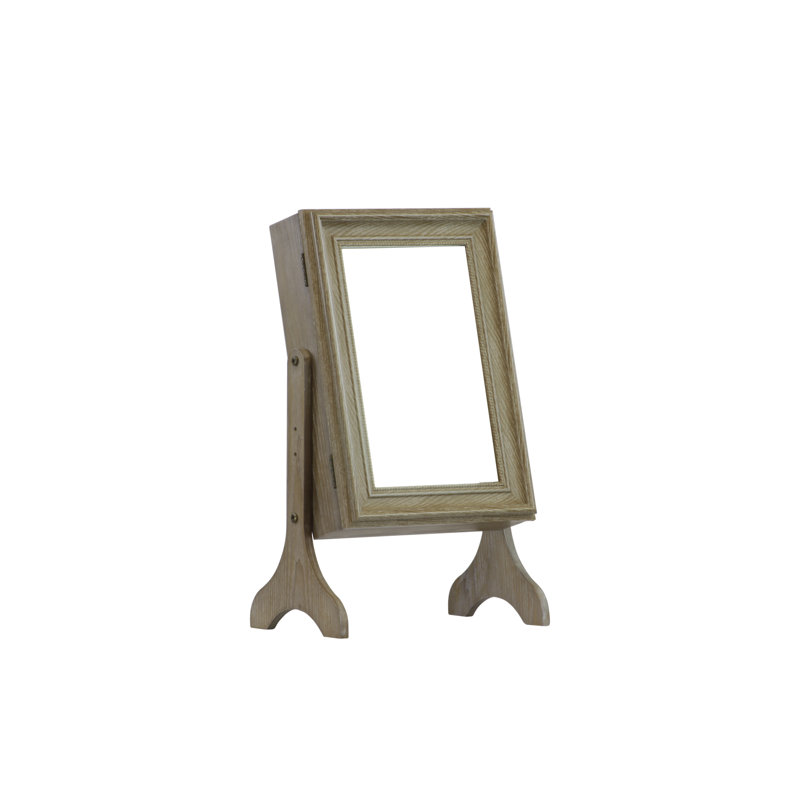 Canete Wood Jewelry Box + Mirror, Weathered