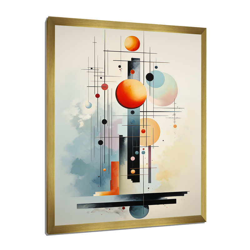 Impression abstraite sur toile Higa, H 32 po x l 24 po x P 1 po, Encadrement doré