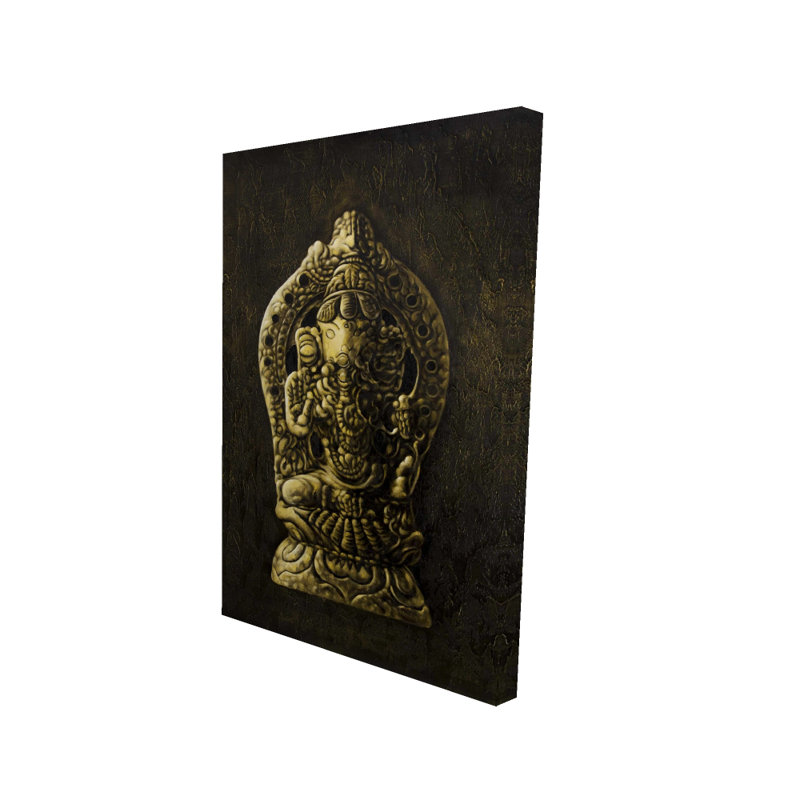 Lord Ganesha - art sur toile doré pour la décoration spirituelle