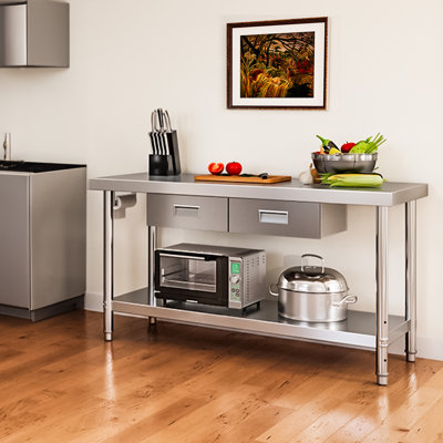 Edrosie Inc Stainless Steel 24.00'' W x 31.40'' H Work Table