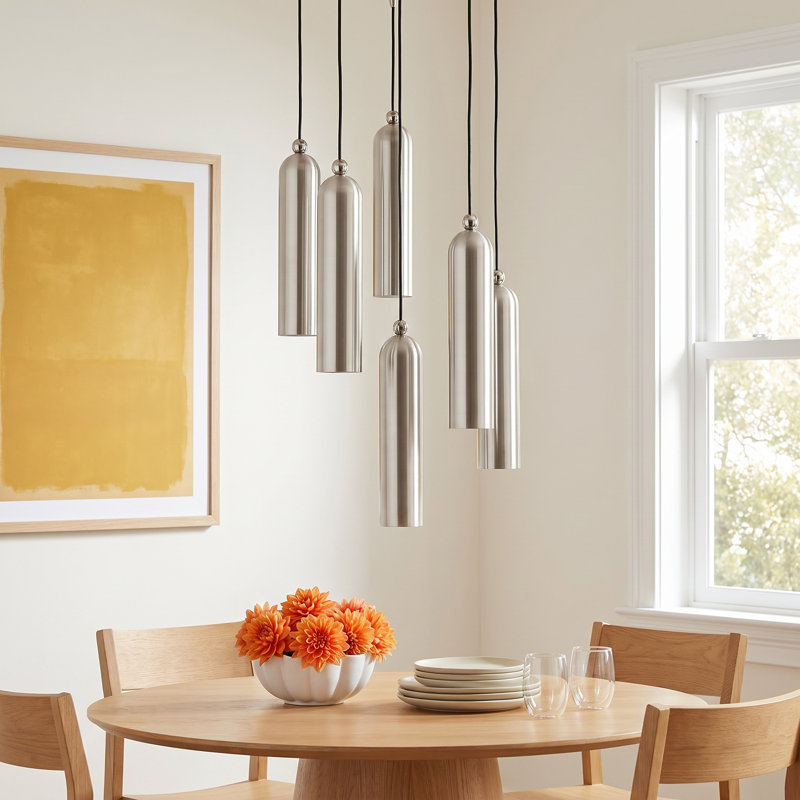 Harly 6 - Light Cluster Pendant, Brushed Nickel