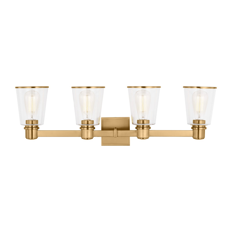 Alessa 4 - Light Vanity Light, Burnished Brass