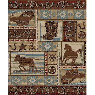 Tapis brun Pershing Southwestern