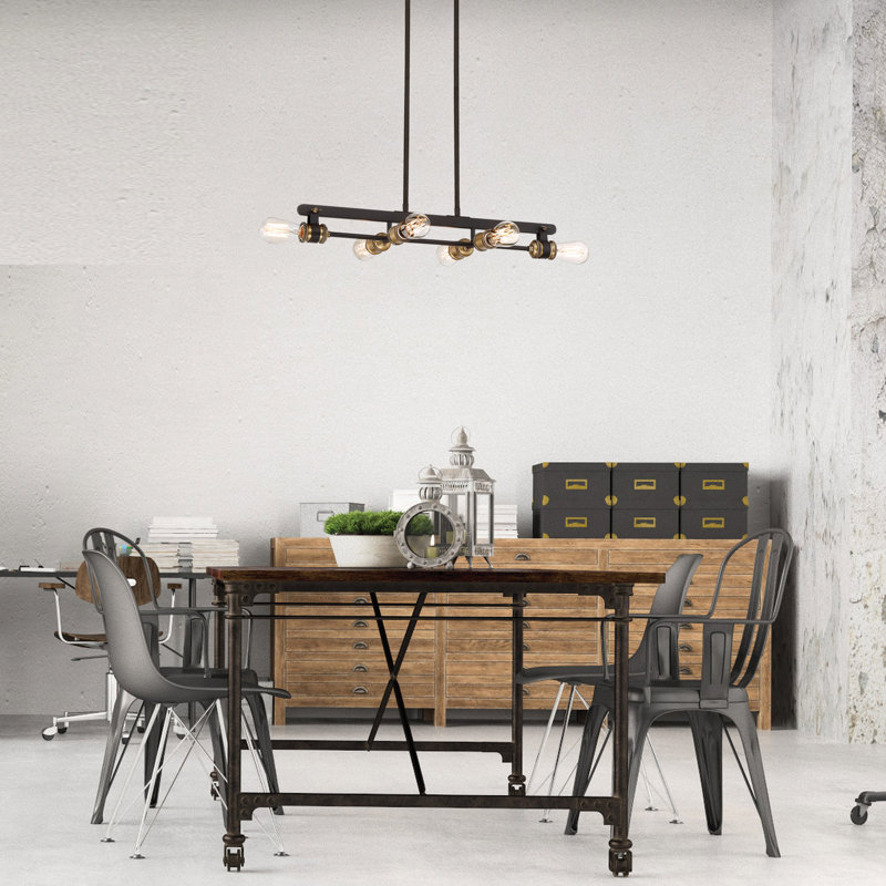 Luminaire suspendu 6 lumières pour îlot de cuisine