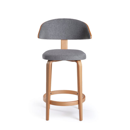 Fila Upholstered 26'' Counter Stool with Solid Wood Frame
