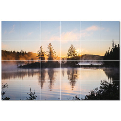 Panneau mural en céramique satinée 6 "x 6" Lakes Photo