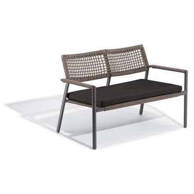 Eiland 47.25'' Wide Powder Coated Aluminum Loveseat with Cushions