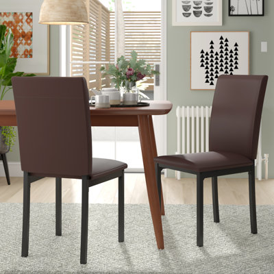 Mizell 18'' H Faux Leather Upholstered Metal Side Chair