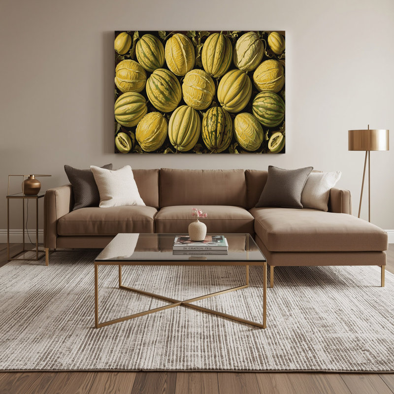 Art mural sur toile brun Fruit Melon, H 11 po x l 14 po