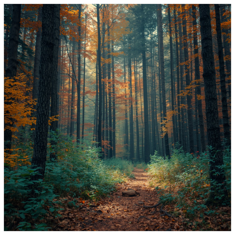 Couvre-lit matelassé Autumn Forest Path toutes tailles, Double