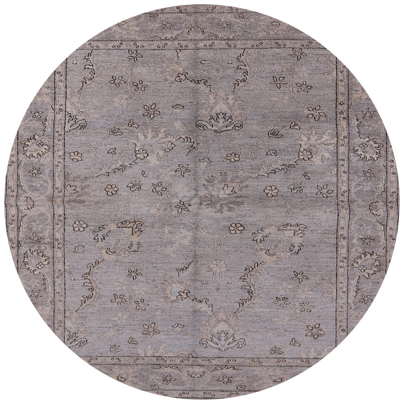Tapis oriental gris Malkhas, Rond 8 pi