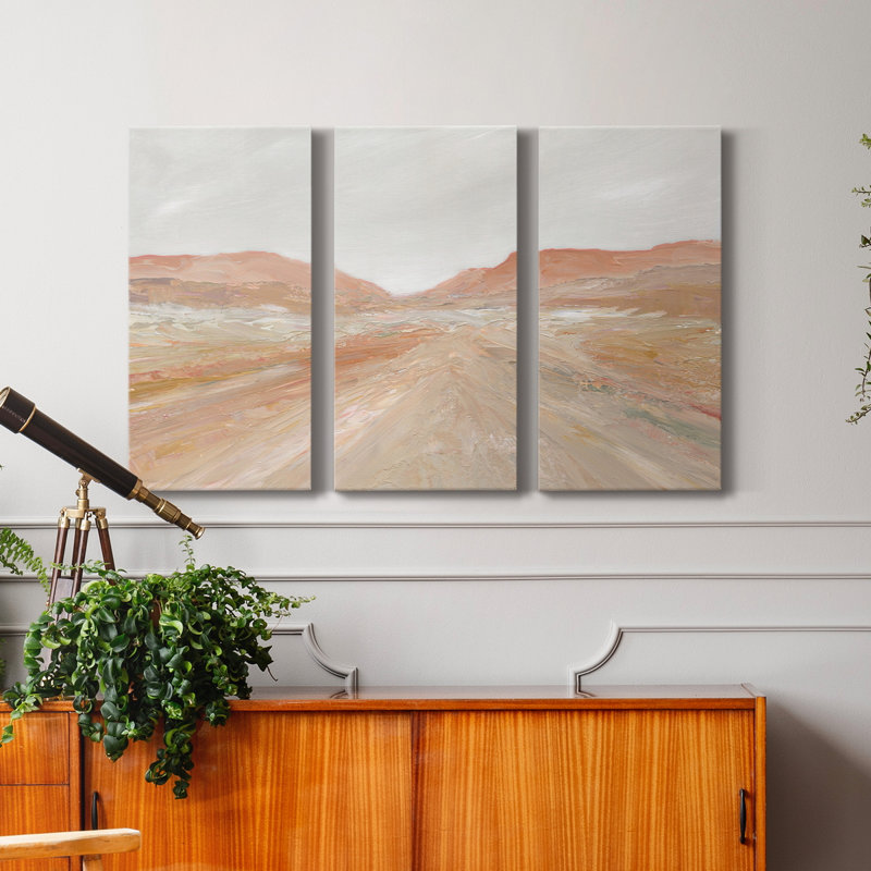 «Road to Sedona», peinture sur toile tendue 3 pièces, H 18 po x l 36 po x P 1 po