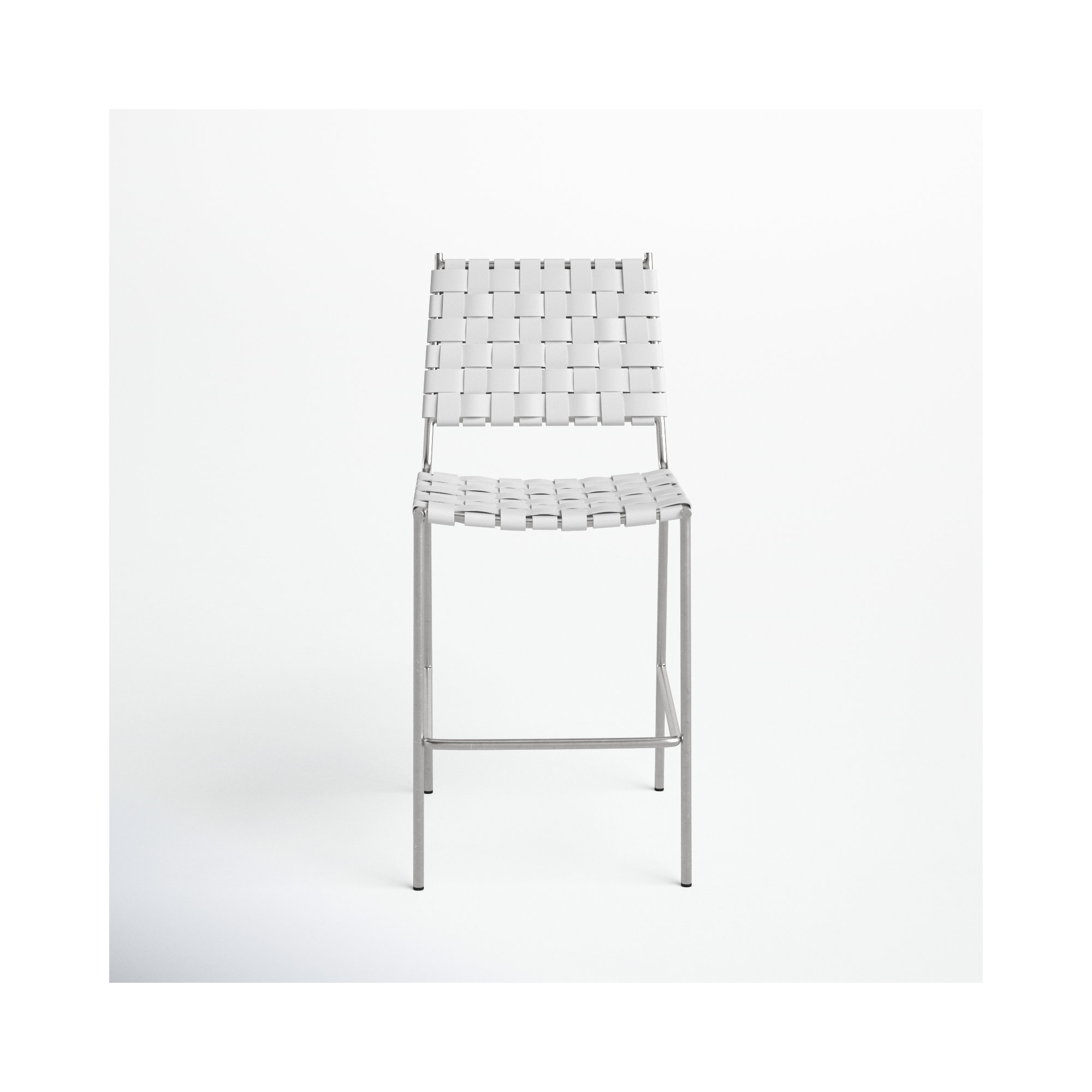 Ryland 26" Counter Stool, White, Sliver