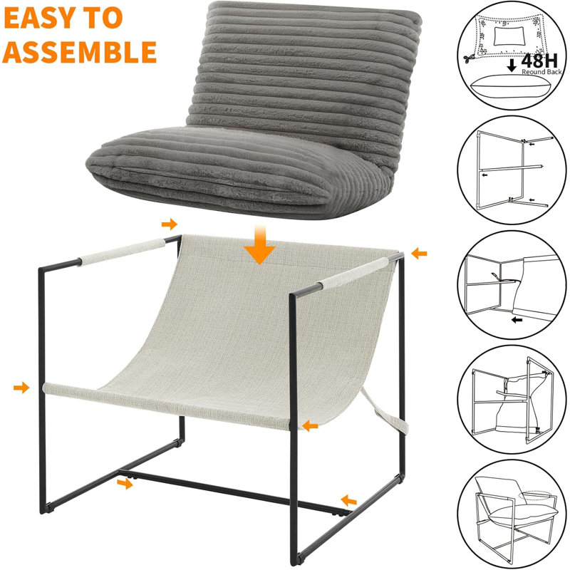 Upholstered Armchair, Grey