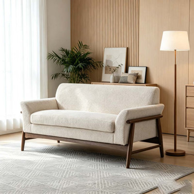 Boucle Flared Arms Loveseat