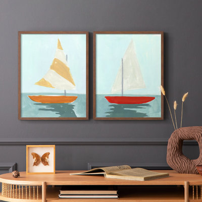 Petite voile I-Premium, reproduction encadrée - prête à être accrochée - aucun clou requis - aucun clou requis