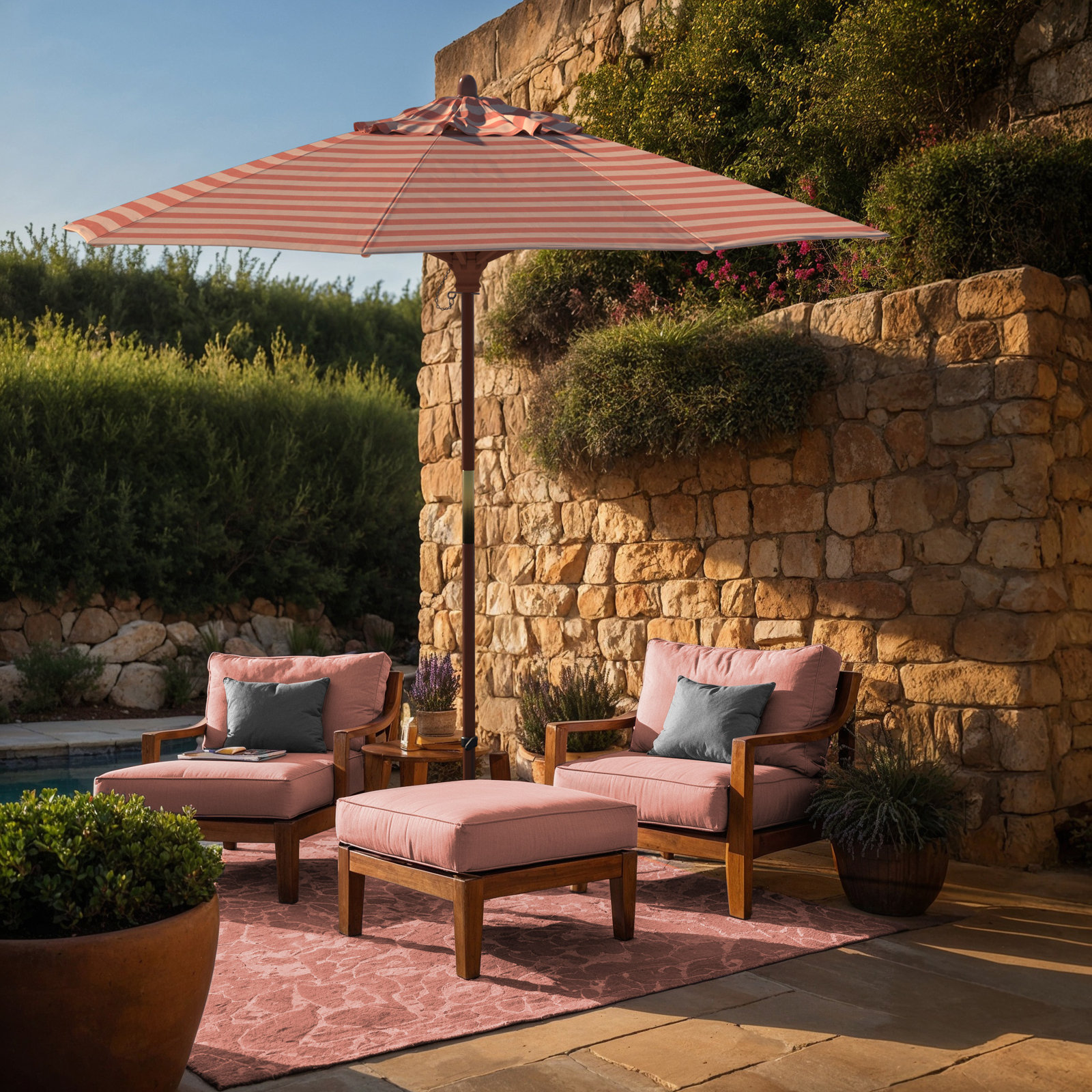 Manford 108'' Sunbrella® Outdoor Umbrella, Expressive Blush Sunbrella®