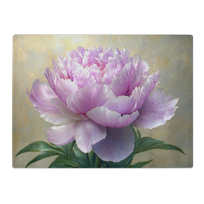 Peony Flower Composition  Glass Chopping Board