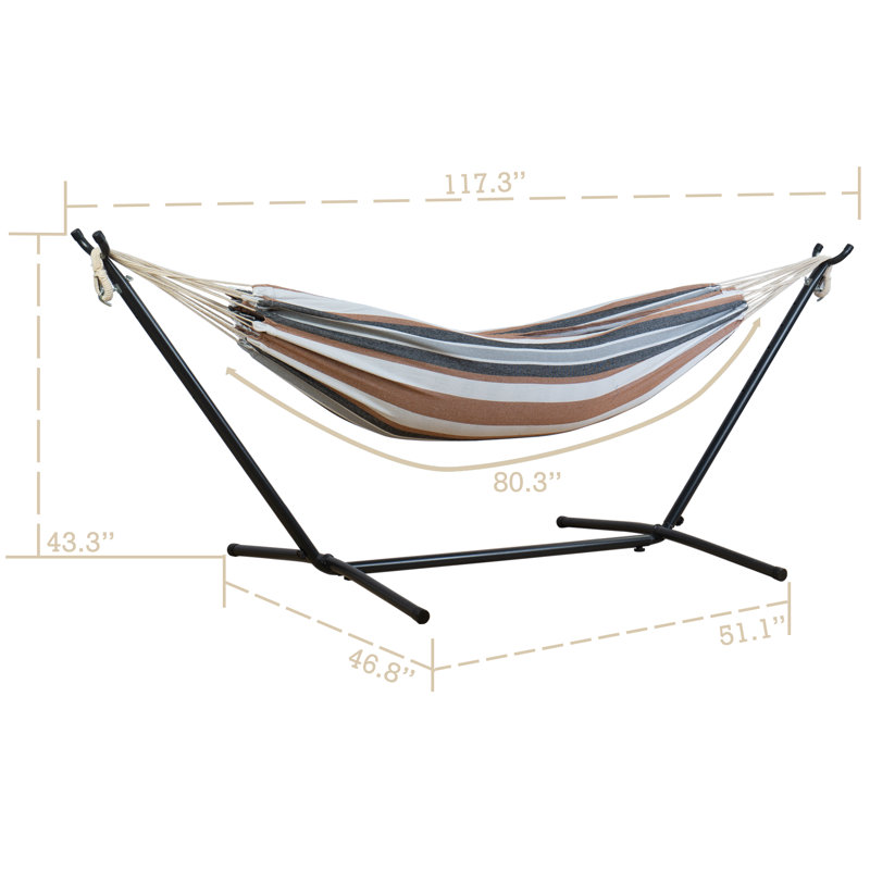 Hamac double classique avec support , Kaki
