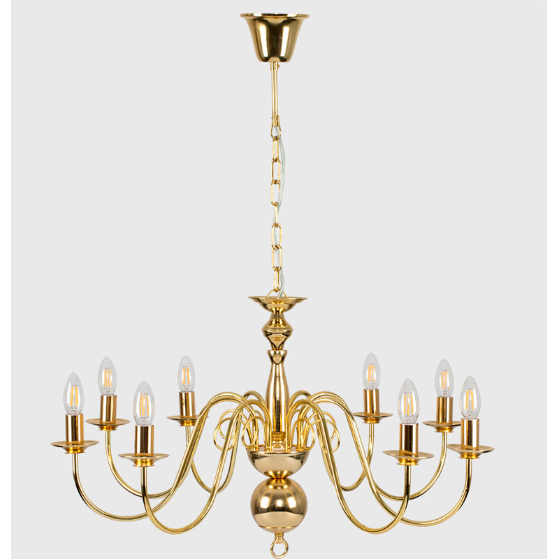 Margarita 8 - Light Candle Chandelier, Gold, 3000k