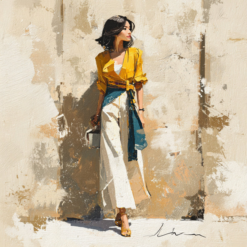 Sunlit Walk Wrapped Canvas Wall Art