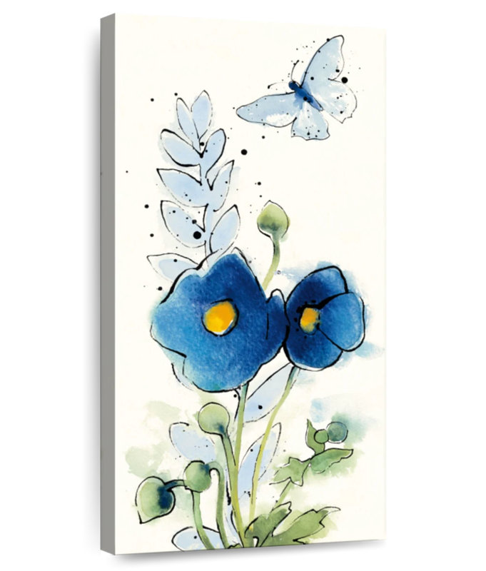 Fleurs indépendantes bleues VI, H 24 po x l 12 po