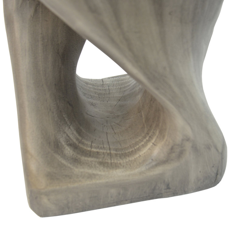 Table d'appoint Esdert MGO Twist Shape, Gris, H 16 po x l 11,75 po x P 11,75 po