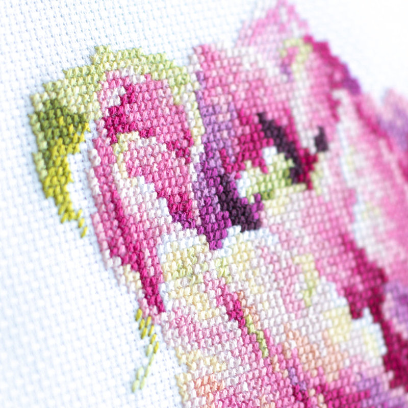 Pink Tulip Counted Cross Stitch Kit by Magic Needle 150-013