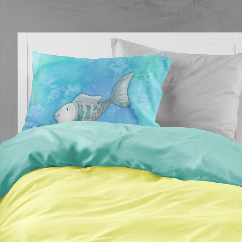 Étui de coussin en tissu aquarelle Fish