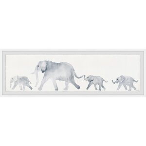 Elephants by Marmont Hill - Picture Frame Print with Deckled Edge